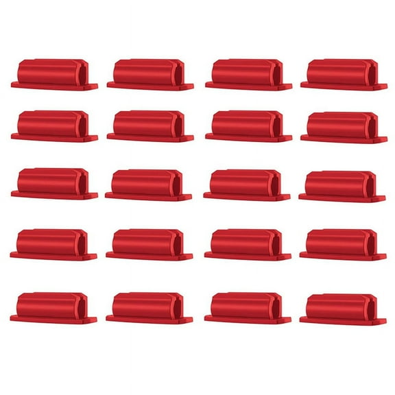 Pen Holder Set of 20 Adhesive Silicone Pen Holder for Desk and Other Surfaces Red