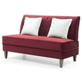 thumbnail image 2 of Glory Furniture Benedict Velvet Sofa in Burgundy, 2 of 5