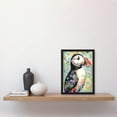 thumbnail image 2 of Puffin Bird Portrait Pastel Colour Folk Art Artwork Framed Wall Art Print A4, 2 of 4