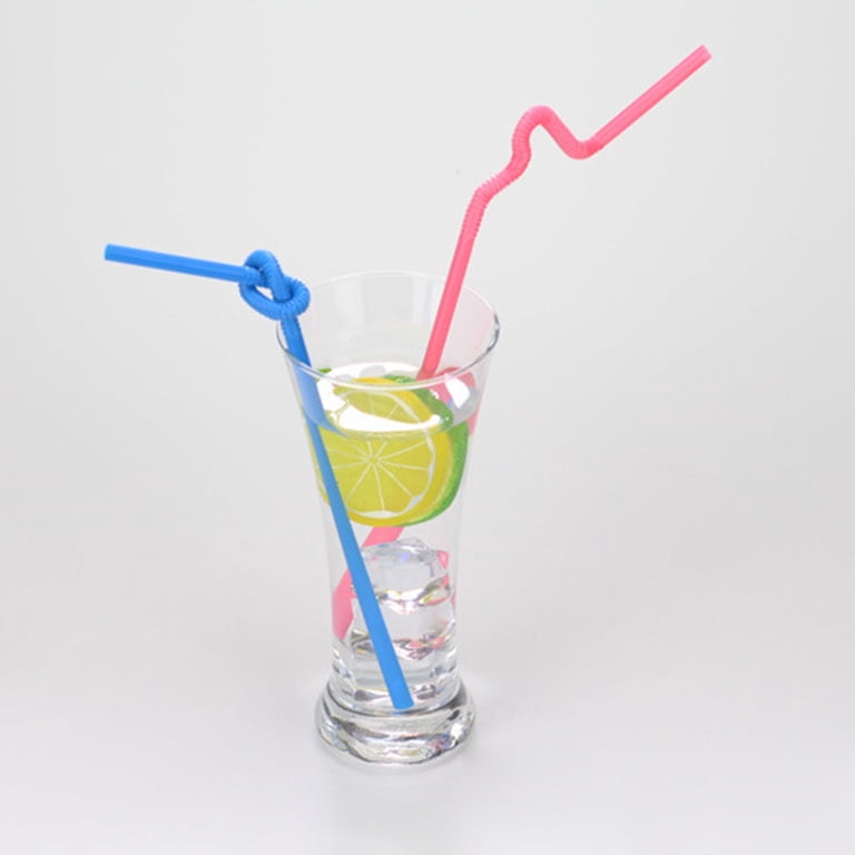 Straws Disposable Flexible Plastic Drinking Straws, 100 Pcs 12 Inch  Colorful Assorted Party Supplies for Everyday Drinks Milkshakes -  Walmart.com
