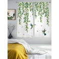 thumbnail image 3 of Spring Botanical Sheer Curtains 72 Inch Length 2 Panels Set Window Treatments, Watercolor Leaves Flowers Birds Country Rod Pocket Semi Curtains for Living Room/Bedroom/Kitchen Décor, 104"W x 72"L, 3 of 7