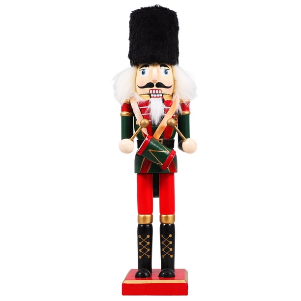 Adorno de cascanueces navideño, decoración de cascanueces, estatua de cascanueces de madera, decoración de mesa navideña