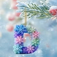 thumbnail image 3 of D Snowflake Series 2D Acrylic Backpack Car Pendant Decoration Ornament Alphabet Design D, 3 of 7