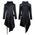 thumbnail image 2 of Men's Gothic Casual Jacket Long Sleeve Hooded Coat with Zipper and Belt Stylish Streetwear Outerwear for Trendy Outfits, 2 of 2