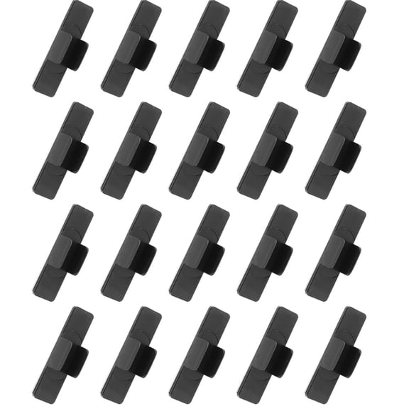 HEALEEP 20 Pcs Holders for Desk Pen Holder Pen Clip Office 4.6X1.2cm Black