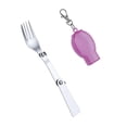 thumbnail image 1 of Bewildely Cubiertos para acampar de acero inoxidable, cubiertos portátiles, lavables, suaves, plegables, para exteriores, vajilla con estuche de Cocina y Comedor 1.2mm Horquilla Rosa Bewildely HA075279-05, 1 of 6