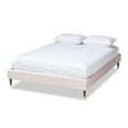 thumbnail image 1 of Baxton Studio Volden Velvet Upholstered Wood Platform Full Bed in Pink, 1 of 7