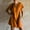 Orange, variant on Pisexur Dresses Women Beautiful Summer Dress for Women's Solid Color Casual Short Sleeved V-neck Regular Pleated Multi-color Straight Tube Dress Orange,S