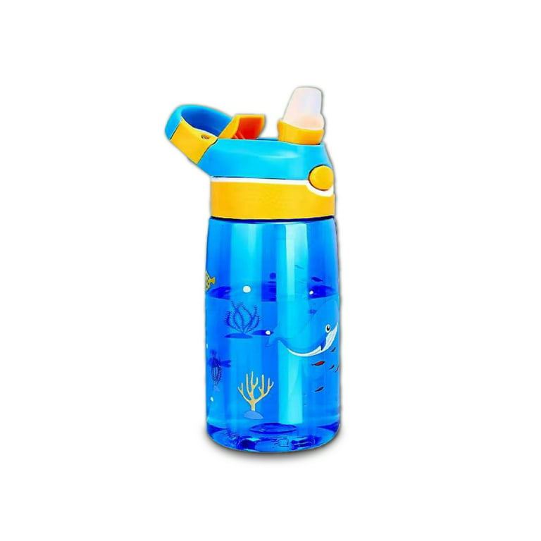 Best Kids Water Bottle Leakproof BPA Free Plastic Water Bottle 12 oz with  Silicone Straw, Fits in Your Baby School Lunch Boxes, Sports and Travel