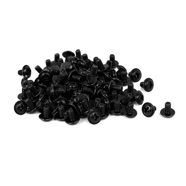 Unique Bargains Computer PC Case Phillips Washer Motherboard Screw Black PWM3 x 5mm 100pcs