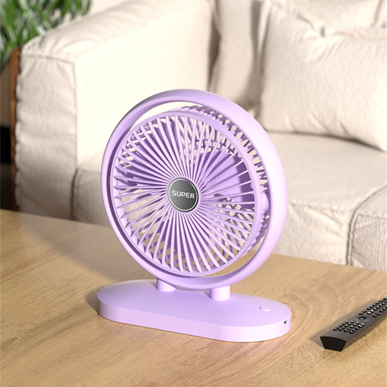 Purple Mini USB Desk Fan - 3 Speed Portable Fan With Tilt Head, Strong Airflow For Bedroom Office Travel