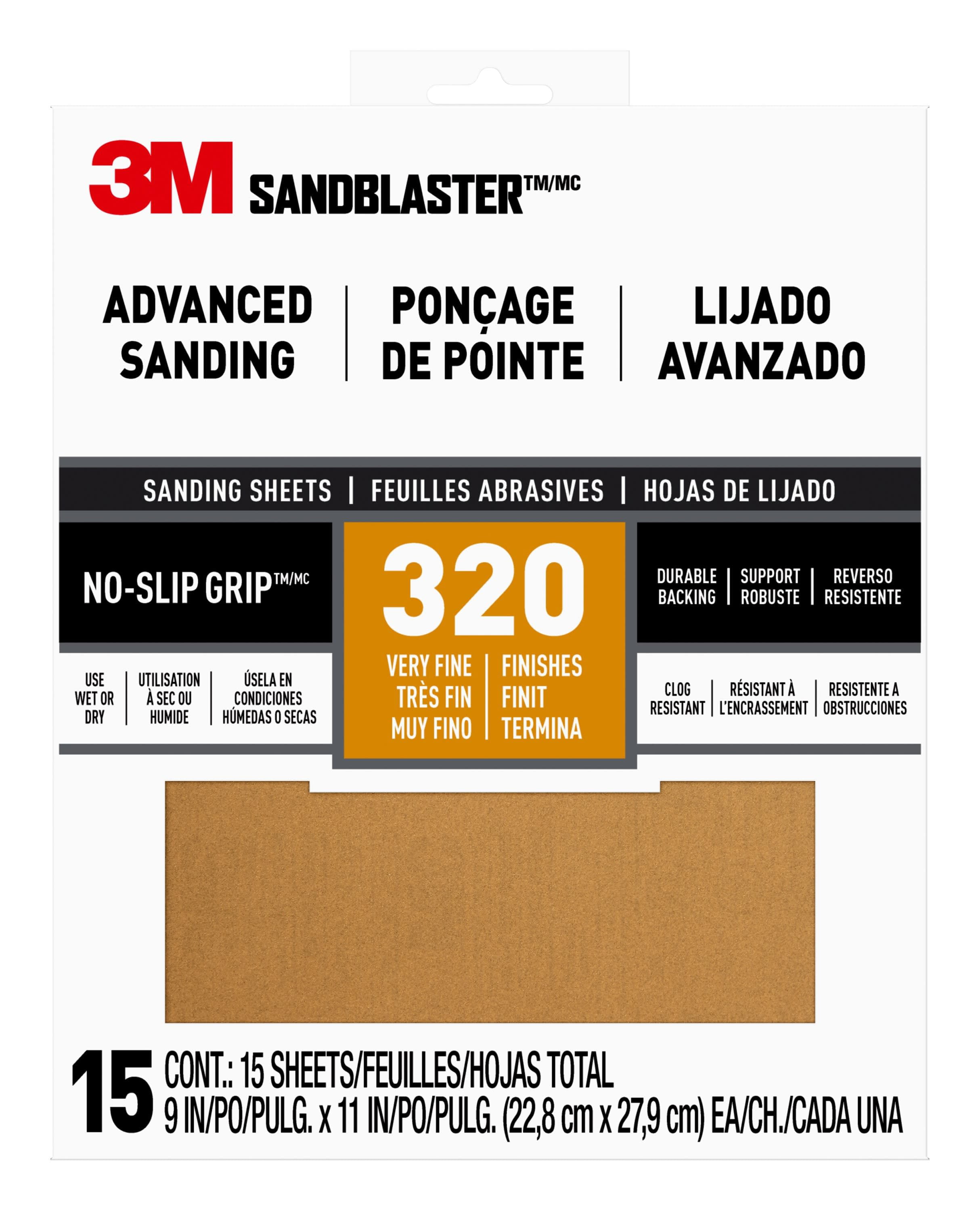 Pack 320 Grit Aluminium Oxide Sandpaper 9 in x 11 in Sheet Sets 