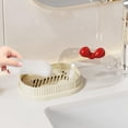 thumbnail image 5 of Yonrjhukm Double-Layer No Drill Soap Box with Lid, Cute Bow Design, Drainage System, Detachable Tray, Dustproof Cover, Plastic Soap Storage for Bathroom, Kitchen, and Travel, 5 of 6