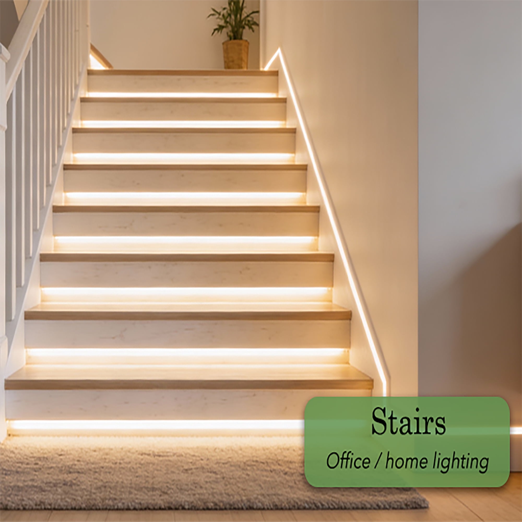 Beatineon Under Cabinet Lighting, 16.4ft Dimmable LED Strip Light - Adjustable White Light (3000K-6500K) with Remote, IP65 Waterproof, Cuttable & Connectable