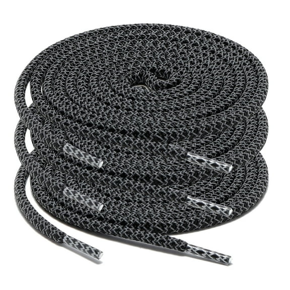 3 Pair Round Reflective Shoe laces Replacement Rope for Sneakers Running Shoes
