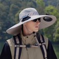 thumbnail image 4 of Solar Powered Sun Hat With Built In Fan For Outdoor Work Sports And Fishing Wide Brim Breathable Unisex Design Camping Hats Buoy Hat Old Man Hats Convertible Hats for Women Cool Hiking Clothes Women, 4 of 5