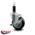 thumbnail image 2 of 4 Inch Black Poly Swivel 1-1/8 Inch Expanding Stem Caster with Brake SCC, 2 of 2