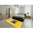 thumbnail image 5 of Ahgly Company Machine Washable Indoor Round Abstract G Yellow Area Rugs, 3' Round, 5 of 7
