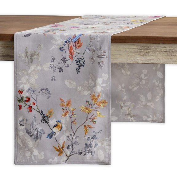 Maison d' Hermine Equinoxe - Grey 100% Cotton Table Runner for Party | Dinner | Holidays | Kitchen | Spring/Summer [Double Layer (14.5 Inch by 108 Inch)]