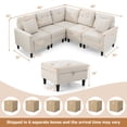 thumbnail image 2 of Gymax L-shaped Sectional Corner Sofa Set, Living Room Furniture with Storage Ottoman, Beige, 2 of 10