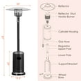 thumbnail image 3 of Costway 50000 BTU Propane Patio Heater Standing Steel with Wheels Black, 3 of 11