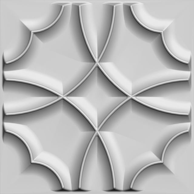 Dundee Deco's Paintable Off White Quatrefoil Clover Fiber 3D Wall Panel, 1.6 ft X 1.6 ft, Interior Design Wall Paneling Decor Commercial and Residential Application, 2.6 sq.ft. each