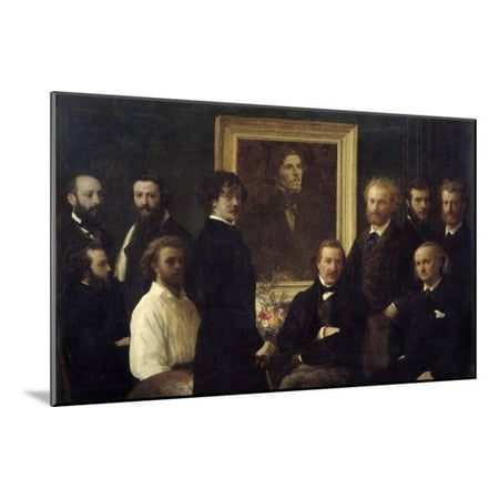 - Tribute to Eugene Delacroix. Painting by Henri Fantin Latour Wood Mounted Print Wall Art