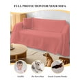 thumbnail image 4 of Pure Coral Red Couch Cover for 2 Cushion Sofa, Simple Solid Color Washable Loveseat Sofa Covers Slipcover for Sectional Sofas L-Shaped, Couch Throw Cover 71"x118", 4 of 9