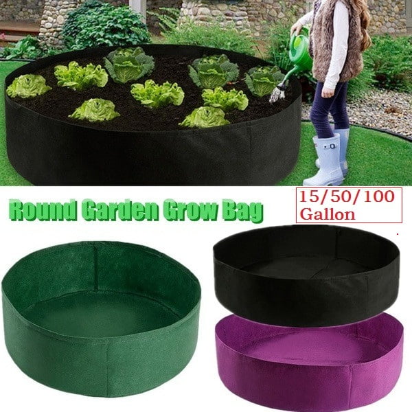 Garden Grow Bags Flower Planter Pots Gallon Boxes Fabric Cloth 3 Pcs 6.5 Gallons