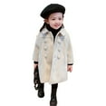 thumbnail image 2 of AJZIOJIRO Kids Toddler Autumn Winter Outerwear for Girls Lapel Double Breasted Wool Blend Pea Coat Outwear 1-9Y Baby Warm Winter Long Trench Coats Overcoat Jacket, 2 of 8