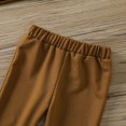 thumbnail image 2 of Vedolay Boy Pants Sets Boy's 2 Piece Outfits Solid Off Shoulder Crop Top and Strap Pants Set,Brown 0-6Months, 2 of 5