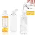 thumbnail image 4 of Botellas de viaje PET Laklulu, transparentes, de tamaño pequeño, con tapa abatible, para artículos de tocador, champú, acondicionador y loción, paquete de 5, 100 ml, 4 of 6