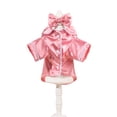 thumbnail image 2 of Satin Pet Pajama with Bow Button Up Dog Shirt Breathable Polyester Loungewear for Small Medium Puppy Cats Indoor Sleep Party, 2 of 5