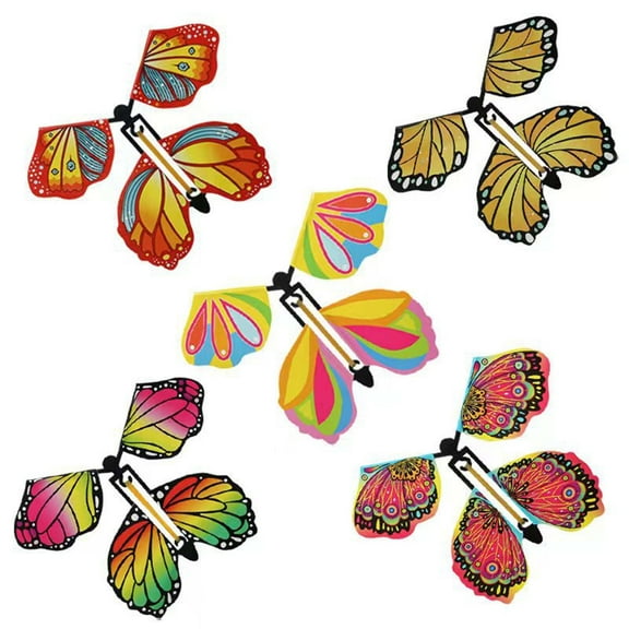 Apmemiss Clearance Magic Flying Butterflies Wind Up Fairy Flying Toy Surprise Cards Party Favor for Kids Classroom School Easter Stuffers Christmas Birthday Greeting Card Stocking Stuffers