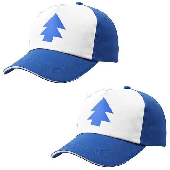 Dipper Blue Embroidered Hat Baseball Cap, Trucker Hat Cosplay Accessories for Unisex Men Women Kids 2Pcs