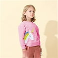 thumbnail image 2 of POPTEM Toddler Girls Pink Sweatshirt Pullover Cotton Sweater Unicorn Print Long Sleeve Outdoor Casual Tops 5t, 2 of 7