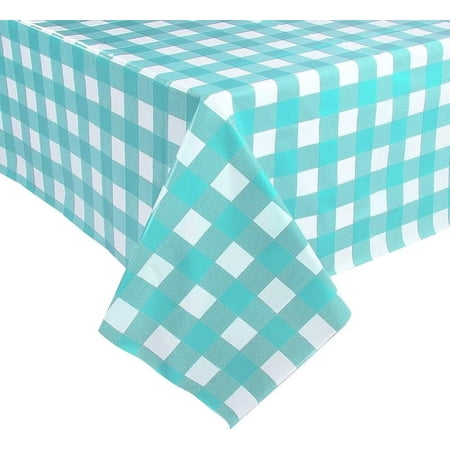 Kesfey 3 Packs Green and White Checkered Tablecloths 54 x 108 Inches Disposable Plastic Gingham Tablecovers Waterproof Rectangle Picnic Party Table Covers for Birthday Party Supplies Christmas