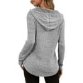 thumbnail image 6 of yoeyez Sweaters For Women Lightweight Knitted Long Sleeve Shirts Fall Fashion Hoodies Pullover Sweatshirt With Kangaroo Pocket Gray,S, 6 of 7