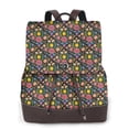thumbnail image 1 of Disketp Mexican Folk Art Floral Mochila de Cuero para Mujer, Bolso de Espalda Antirrobo con Estilo para Viaje, Trabajo y Uso Diario, 1 of 4