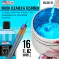 thumbnail image 2 of U.S. Art Supply Brush Cleaner and Restorer, 16 Ounce Bottle - Quickly Cleans Paint Brushes, Airbrushes, Art Tools - Cleaning Solution to Remove Dried On Acrylic, Oil and Water-Based Paint Colors, 2 of 5
