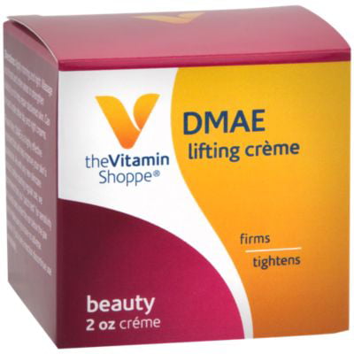 The Vitamin Shoppe DMAE Beauty Crème, Lighting Crème that Firms  Tightens Skin, Aloe Vera Creme (2 Ounces