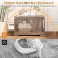 thumbnail image 4 of Litter Box Enclosure, Modern Hidden Furniture with Double  and Side Entry for Cats, 4 of 8