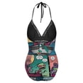 thumbnail image 6 of Comedy Invader Zim Women's Swimwear Strap One Piece Backless Tummy Control V Neck Swimsuit Summer Beach Vacation Bathing Suit, 6 of 7