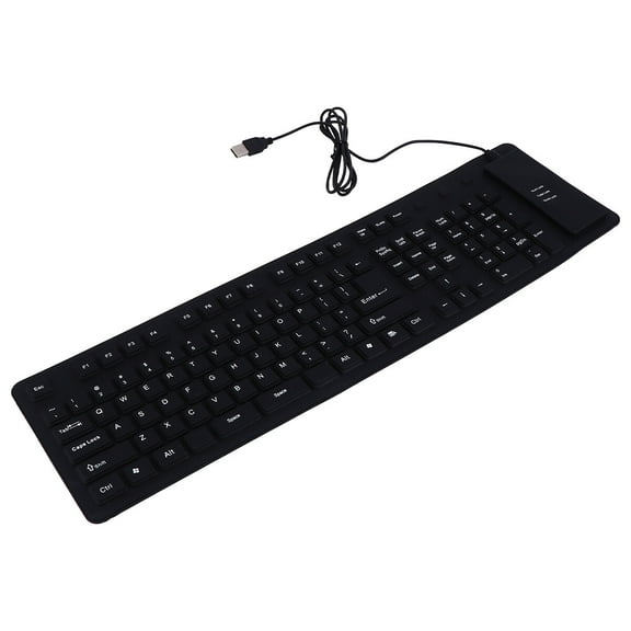 109 Key Silicone Folding Keyboard USB Roll up Work