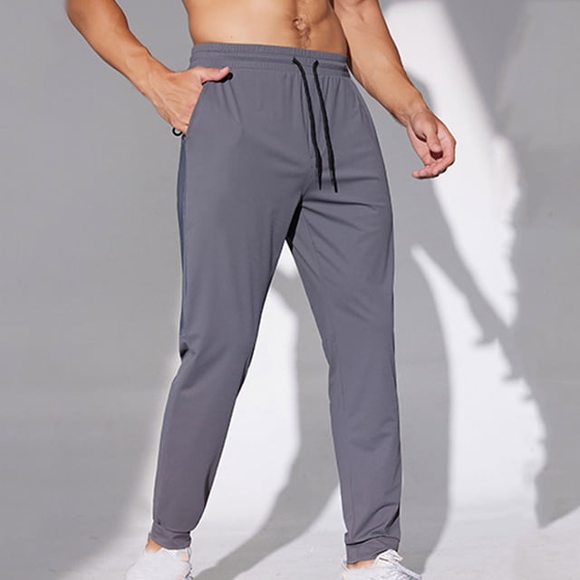 Pantalones largos para hombre, pantalones deportivos para senderismo, secos, atléticos, para entrenamiento, informales, deportivos, con bolsillos y cremallera.