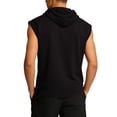 thumbnail image 4 of Domuza Men's Hooded Tank Top Sleeveless Hoodies Lightweight Casual Gym Workout Shirts Cooling Muscle Tee Shirt Black XL, 4 of 7
