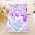 thumbnail image 5 of Erosebridal Cartoon Animal Unicorn Queen Sheet Sets For Kids,Kawaii Rainbow Stars Bed Set 4 Pieces, 5 of 6