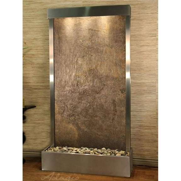 Adagio TRF2012 Tranquil River Flush Mount Free Standing Fountain - Stainless Steel-Green-Featherstone