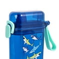 thumbnail image 4 of Mainstays 14 fl oz Novelty Water Bottle, Shark, Blue, with Handle, Silicone Straw, 4 of 7