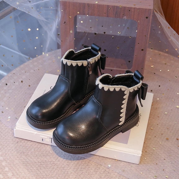 LIBRCLO Fall Girls Boots Kids British Style Short Boots Fashionable for Middle and Older Kids